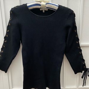 Black tie up/long sleeve blouse